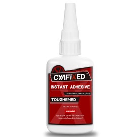 CYAFIXED Toughened Super CA Glue, Professional Grade Cyanoacrylate Instant Adhesive, 2 oz. (56.8 Grams) - CA Glue for Rubber, Leather, Carbon Fiber, Speakers and Seals
