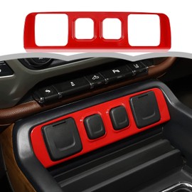 PDKLIN for Silverado USB Port Panel Trim Cover for Chevy Silverado/GMC Sierra 2014 2015 2016 2017 2018 Red Interior Accessories