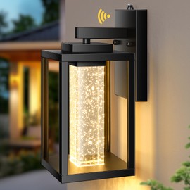 VIANIS Black Porch Lights Outdoor Dusk to Dawn, Modern Exterior Garage Lighting Fixture Wall Mount for House, 100% Aluminum Outdoor Wall Sconce Lantern for Coach with Integrated 10W LED Light Source