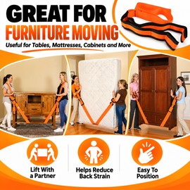 Reusable Orange Plastic Handling Strap for Moving Furniture and Electrical Items