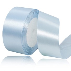 Satin Ribbons, 22 Metres Light Blue, 40 mm Wide Gift Ribbon for Gift Wrapping, DIY Crafts, Bouquets, Sewing Projects, Bow Making, Birthday and Wedding Decorations
