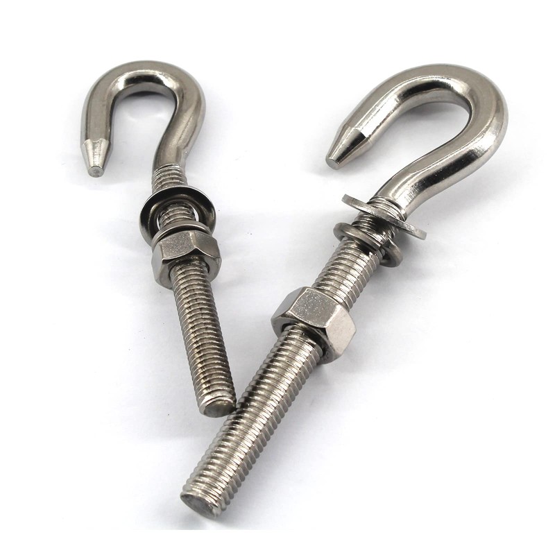 4Pcs M10 Stainless Steel Eye Bolt with Nut and Washers