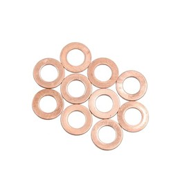 INFINAUTO 10pcs 8mm Inner Dia Copper Washers Flat Sealing Gaskets Ring for Car Durable Material Stylish Design
