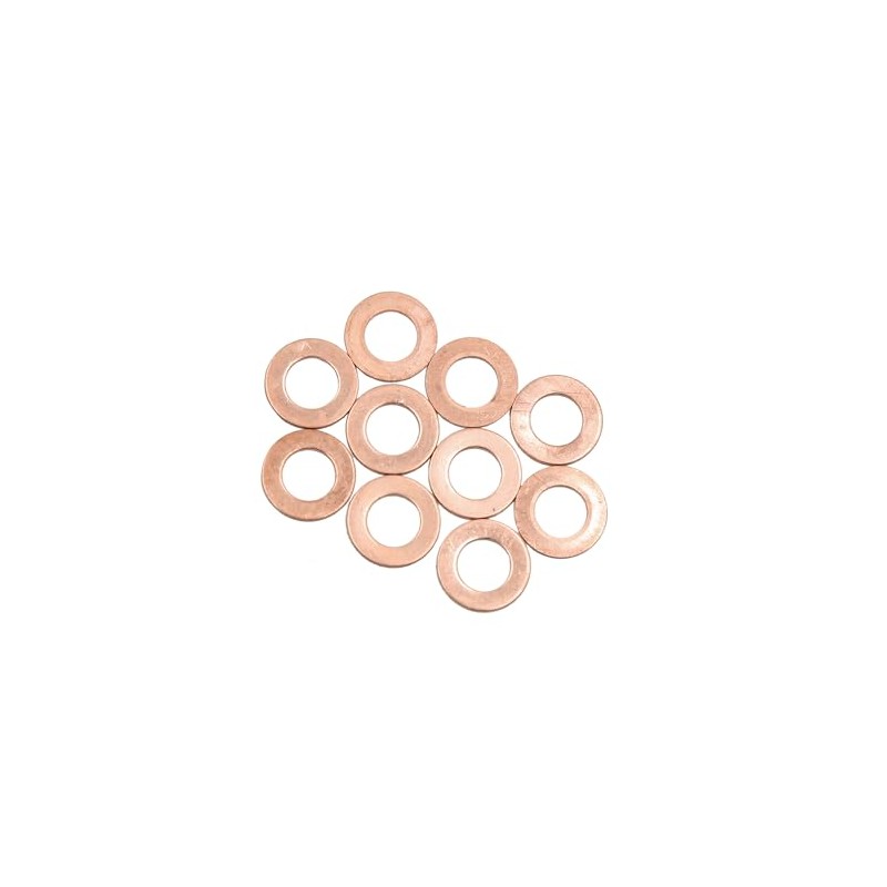 INFINAUTO 10pcs 8mm Inner Dia Copper Washers Flat Sealing Gaskets