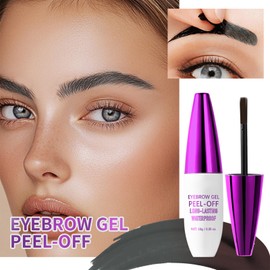 Peel Off Eyebrow Gel, Tattoo Eyebrow Gel Easy Peel Off, Waterproof & Long Lasting, Easy Application for Fuller & Defined Looking Brows (#2 Brown, 1 Pack)
