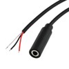 E-outstanding 3.5mm Female Jack to Bare End 2PCS Black TRS