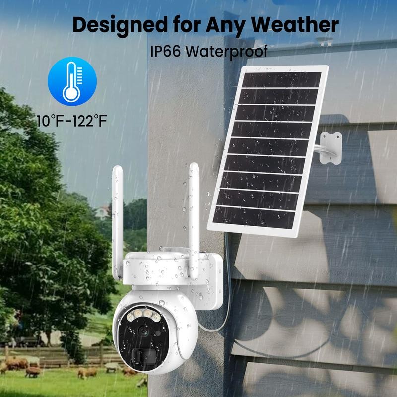 4G LTE Solar Cellular Security Camera, No WiFi Waterproof Outdoor