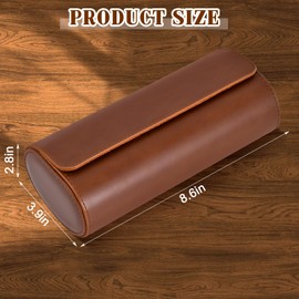 ROSELLE Watch Roll Travel Case for Men and Women- 3 Watch Storage and Organizer-Secure Storage with Innovative Removable Pillows & Solid Dividers for Home Storage, Travel and Display (Brown, 3 Slot)