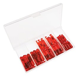 Drchoer 56pcs/Box Plastic Fishing Rattle Rattlers Worm Jig Fishing Lure Insert Tube Rattles Shake Attract Fly Tie Tying,L/M/S 3 Sizes (Red)