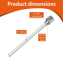 12" Boat Fuel Tank Pickup Tube with Strainer, 7-0948 Polyethylene Fuel Pickup Tube with Brass Barb Connector, Fits Standard Universal Boat Fuel Tank