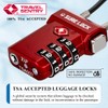 SURE LOCK TSA Approved Luggage Locks, Open Alert, Easy Read
