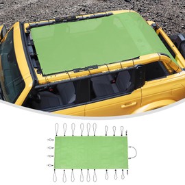 Linskip Full-Length Sunshade Compatible with Ford Bronco & Bronco Raptor 2021-2025, Mesh Screen Sun Shade Green Bikini Top Cover for Bronco Exterior Accessories 4 Door