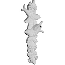 Ekena Millwork ONL04X11X01BI 4 W x 11 3/4" H x 1 3/8" P Bird Drop Onlay, Factory Primed White