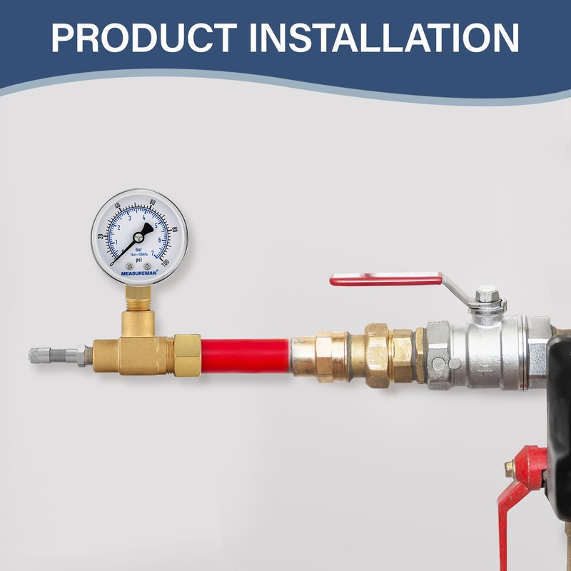 MEASUREMAN Air Over Water Test Regulator with Gauge, 2” Dial,