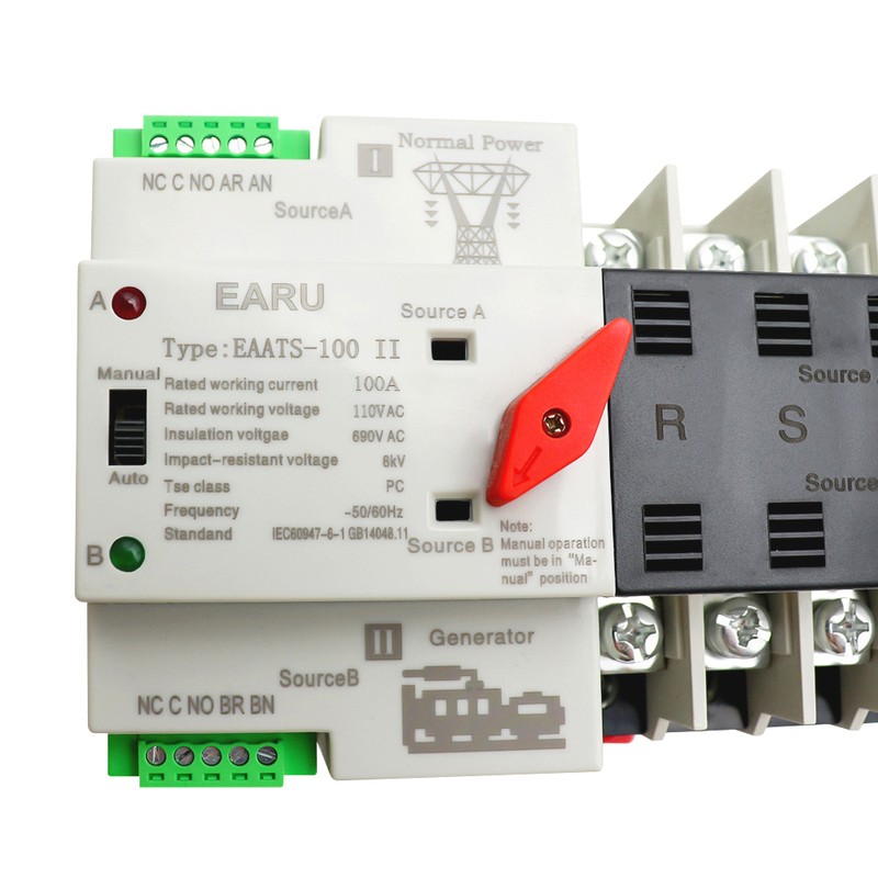 Household Power Transfer Switch Dual Power Manual Automatic 2 Modes