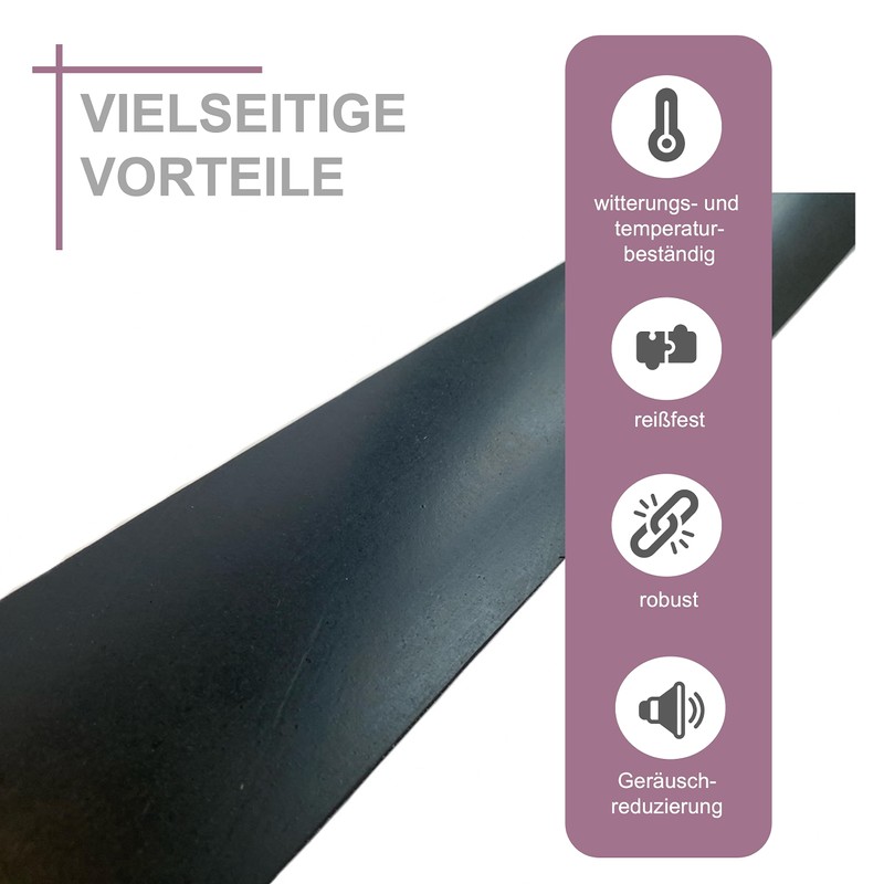 Rubber Strip - Thickness 5 mm Available in Various Sizes