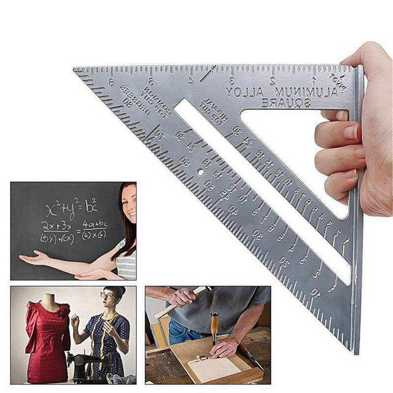 Square, Measure Triangle Aluminum Alloy Roofing Square 7" Rafter Angle