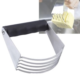 Dough Blender Stainless Steel Pastry Cutter Heavy Duty Dough Cutter With Blades for Butter, Biscuit, Baking, Kneading, Dough, Flakier and Fluffier Pie Crusts, Almond