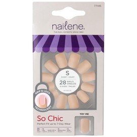 Nailene So Chic Artificial Nails, Matte Macchiato, Short Squoval – 28 Fake Nails in 10 Sizes – Nail Glue Included – Up to 7 Days of Wear – False Nails Designed for Comfort & Natural Look