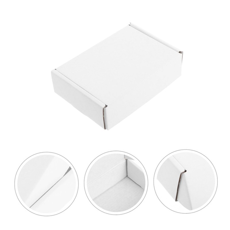 Operitacx 6pcs White Cardboard Shipping Boxes for Mailing and Packing