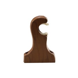 FarBoat 2pcs Wooden Curtain Rod Bracket Wall-Mounted Classical Drapery Holder Fits Up to 1-1/4 Inch Rod Diameter (Single-Slot Teak-Tinged)