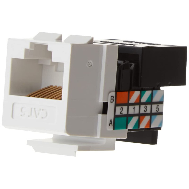 Leviton Category 5 QuickPort Connector, CAT 5, 41108-RW5, White