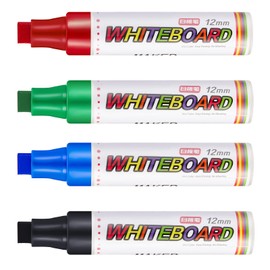 Gersoniel 4 Packs Extra Thick Dry Erase Markers Fine Point White Board Markers Dry Erase 12 mm Big Nib Erasable Pens for Glass, Window, Black Board, Mirror, Assorted Colors