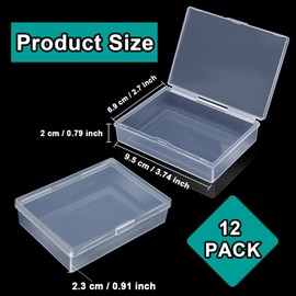 ddseexhe 12 Pack Playing Card Case,Empty Plastic Trading Card Storage Box,Playing Card Deck Boxes,Snaps Closed Clear Card Case,Playing Card Box Holder for Gaming Cards,Bank Business Cards(NO Cards)
