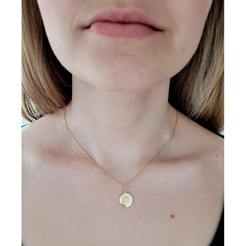 Guardian Angel God's Blessing Pendant Partially Matte 333 Yellow Gold