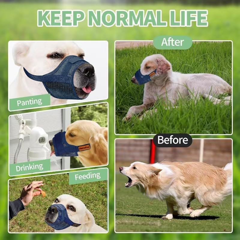Dog Muzzle Soft Mesh Muzzle for Pets with Adjustable Drinking