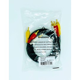 iMBAPrice 12 Feet 3RCA to 3RCA Audio and Video Cable in Gold Plated, Male to Male Composite AV Cable for TV Set Top Box, Speaker, Amplifier, DVD Player and More