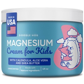 DOODLE HOG Magnesium Cream for Kids - Soothing Relief & Relaxation with Calendula, Aloe Vera, Shea Butter - Topical Magnesium Cream for Sleep - USA Made - (4 oz, Unscented)