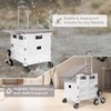 Foldable Utility Cart with Stair Climbing Wheels,Collapsible Rolling Crate with