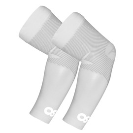 OS1st Compression Arm Sleeves AS6, UV Sun Protection, Supports the elbow|arm, Reduces Muscle Fatigue (Medium, White)