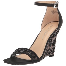 Betsey Johnson Women's Ivan Wedge Sandal, Black, 7.5