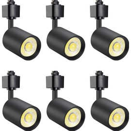 VANoopee 6 Pack 10W Dimmable LED Track Lighting Heads H Type Track Light Replacement Fixtures Bright 3000K Warm White Ceiling Spotlight for Accent Task Art, Flicker Free CRI90+ 24° 800lm Black