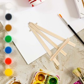 4 Pack Easel Display Stand Mini Wood Display Easels for Painting Artist Tabletop Holder Mini Wooden Easels for Photos Art Crafts Natural Wood Easels for Small Canvases Displaying