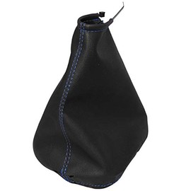 AERZETIX: Gear Stick Gaiter Faux Leather Black with Blue Stitching