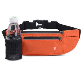 Peicees Fanny Pack with Water Bottle Holder Waist Bag for Men Women Water Resistant Lightweight Reflective Adjustable Running Belt Headphone Bag Travel Pocket for Outdoor Camping Fitness Hiking