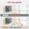 Retractable Clothesline, Wall Mounted, Stainless Steel, 17 Ft Indoor Outdoor