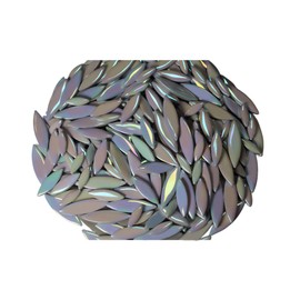 VerzTile Mosaic Tiles for Crafts - Petal Shaped Ceramic Tile Craft Hobbies & Art Projects 39 Color Options Endless Creativity DIY Design (Pearlescent White)