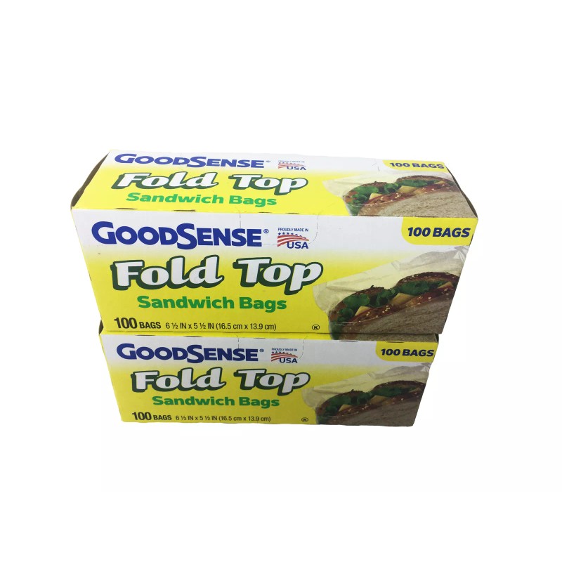 Good Sense Fold Top Sandwich Bags 100 bags. Pack of