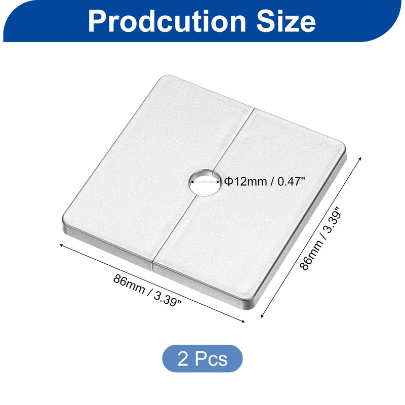 sourcing map 2Pcs ABS Plastics Square Shaped Escutcheon Plate, Wall
