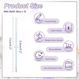 PATIKIL Quick Dry Glue Pen Refills Blue Ballpoint Pen Roller Glue Fine Pen Skin, Wrapbook Supplies Craft Skin, 18 PCS