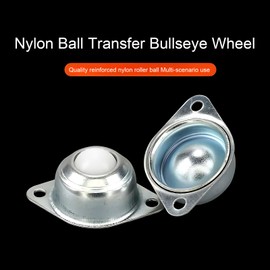 Tianher Pack of 12 Furniture Castors, Flat Ball Castors for Furniture, Ball, Roller, Bearing, Mounted Ball Transfer Bearing, 2 Holes Units (Nylon)