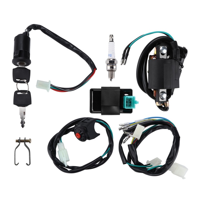 Kill Switch Ignition Coil CDI Spark Plug Wiring Harness Kit