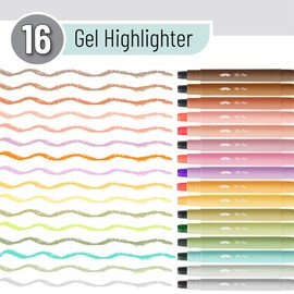 Mr. Pen- Gel Highlighter, 16 Pack, Assorted Colors, Bible Highlighters No Bleed, No Bleed Highlighters, Bible Highlighter, Bible Markers, Gel Highlighters for Bibles, Highlighter
