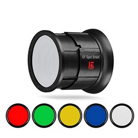 JINBEI Video Light Modifier Bowens Mount Reflector with Filters Snoot Conical Spot with 5 Color Gels for Focusing Photography Accessories
