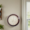 3 in 1 Cherry Round Wood Weather Station 9 Inch
