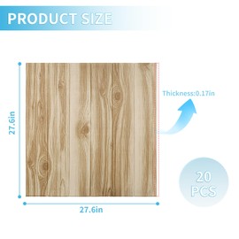 Pluden Slat Wall Panels Peel and Stick Foam, 20Pcs 106 Sq.Ft 3D Fluted Textured Panel, XPE Foam DIY Self-Adhesive Waterproof Fluted Wall Panels for Interior Wall Decor, Home Decor